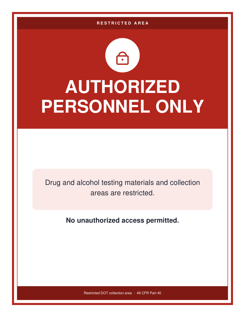 Authorized Access Sign preview